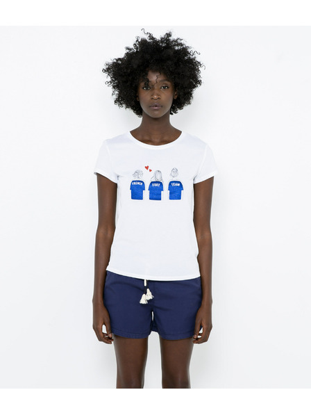 CAMAIEU Tricou alb cu imprimeu CAMAIEU