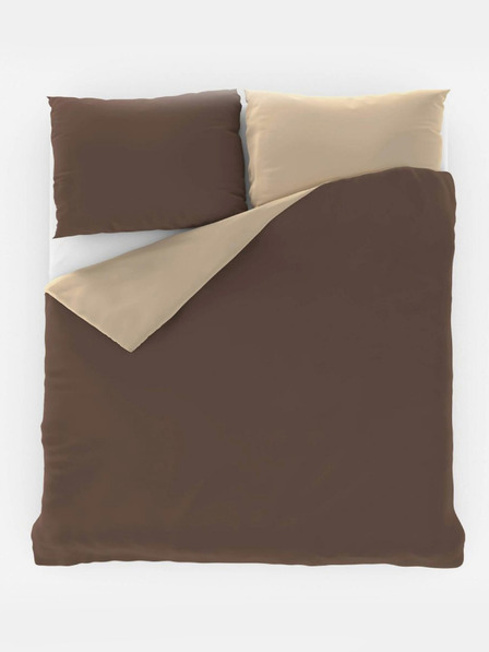 Kvalitex Lenjerie de pat din satin LUXURY COLLECTION 140x200, 70x90cm maro închis / bej