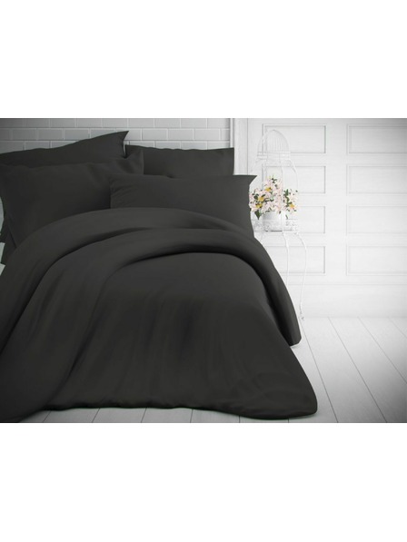 Kvalitex Solid Cotton Bedding 140x200, 70x90cm Dark Gray Kvalitex