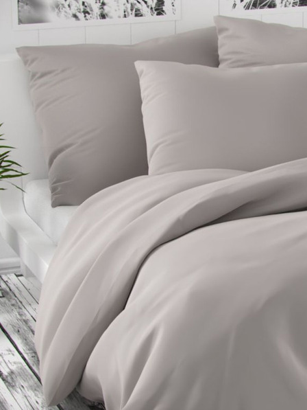 Kvalitex Lenjerie de pat din satin Luxury Collection 140x200, 70x90cm gri deschis Kvalitex