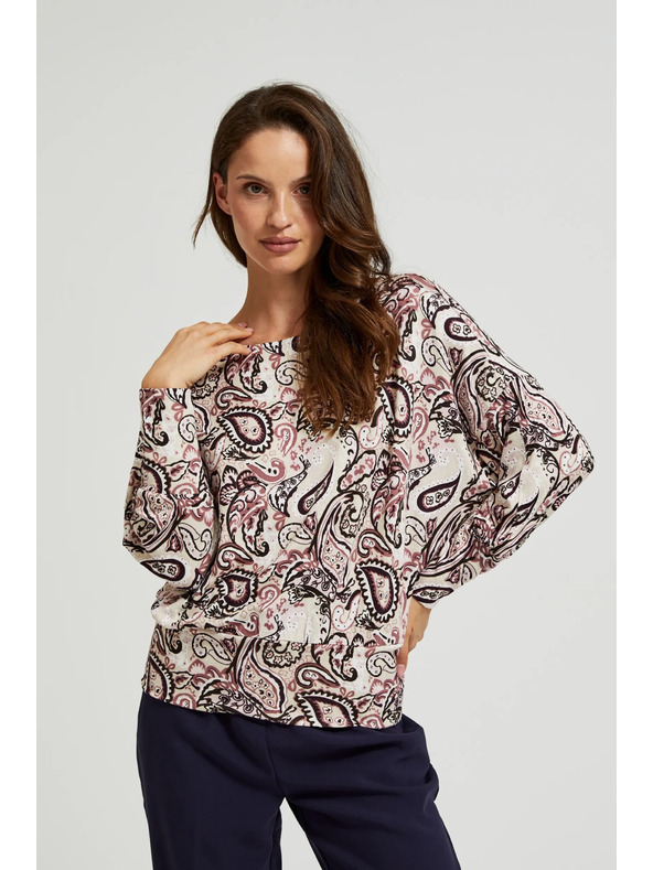 Moodo Pulover deschis la culoare bej pentru femei