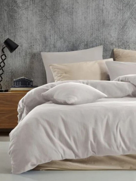 Kvalitex Muslin Bedding 140x200, 70x90cm Cream Kvalitex