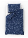 Kvalitex Lenjerie de pat din bumbac prelungită NORDIC COLLECTION 140x220, 70x90cm GRID albastră