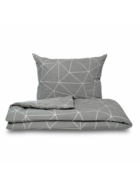 Kvalitex Lenjerie de pat din bumbac franțuzesc NORDIC COLLECTION 220x200, 70x90cm GRID gri