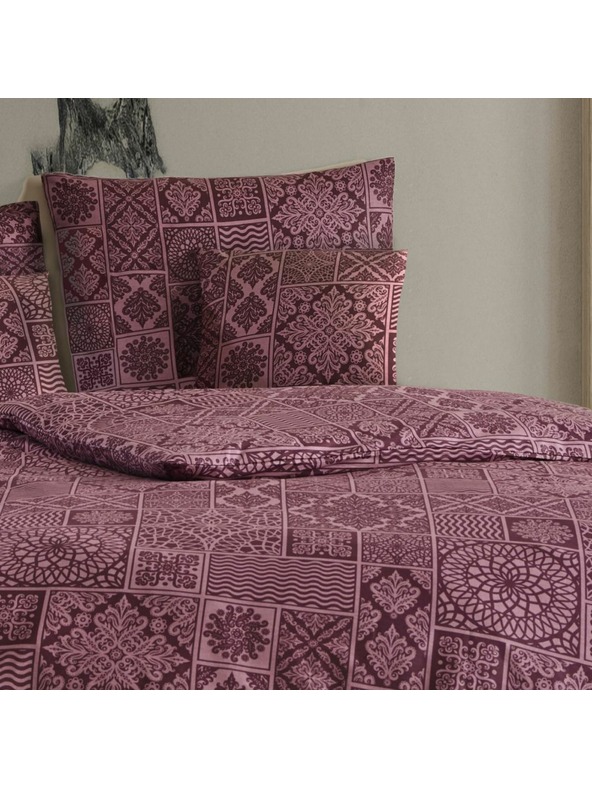 Kvalitex Lenjerie de pat din bumbac renforcé prelungită 140x220, 70x90cm TOKYO bordo