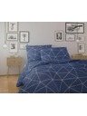 Kvalitex Lenjerie de pat din bumbac franțuzesc NORDIC COLLECTION 200x200, 70x90cm GRID albastru