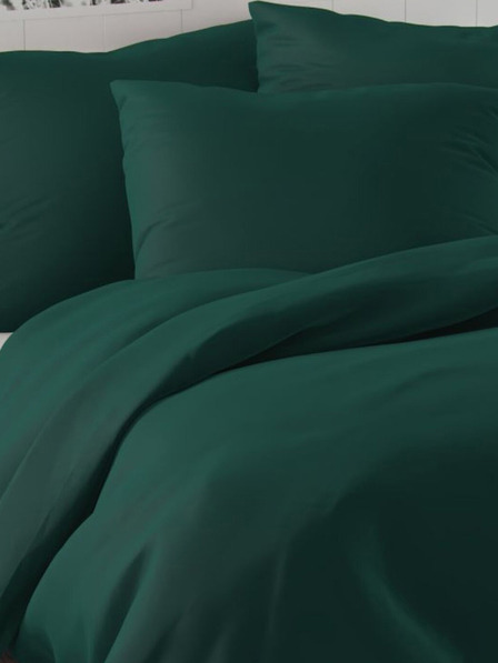 Kvalitex Cearșaf din satin franțuzesc LUXURY COLLECTION 1+2, 240x220, 70x90cm verde închis