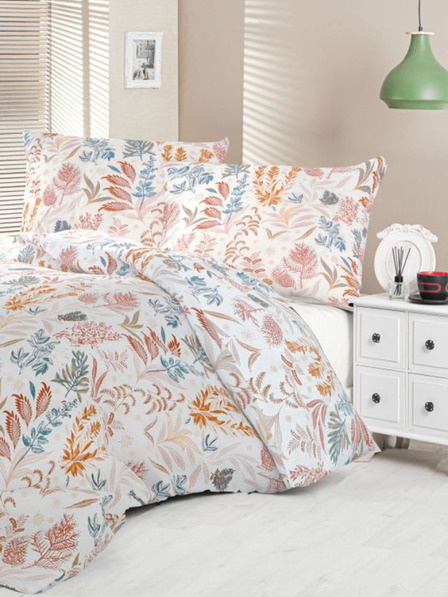 Kvalitex Lenjerie de pat din satin franțuzesc Luxury Collection 1+2, 200x200, 70x90cm Coral garden Kvalitex