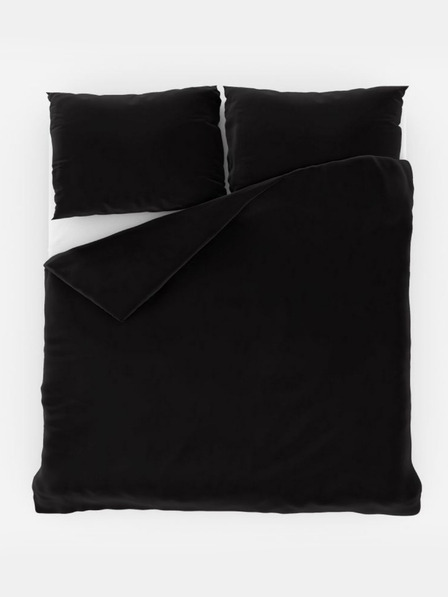 Kvalitex Lenjerie de pat unicolor din bumbac 140x200, 70x90cm negru