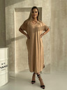 Edoti Rochie maxi oversize - culoare cămilă