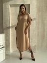 Edoti Rochie maxi oversize - culoare cămilă