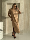 Edoti Rochie maxi oversize - culoare cămilă