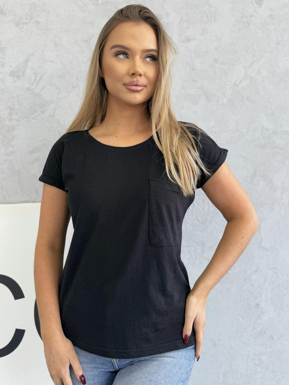 Edoti Tricou cu buzunar - negru