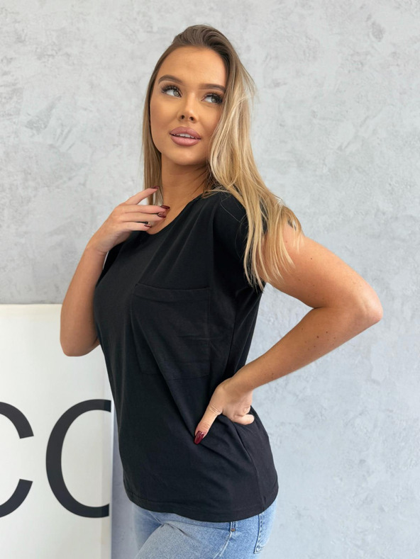 Edoti Tricou cu buzunar - negru