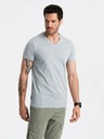 Ombre Clothing Tricou de bază cu gât rotund din bumbac gri pentru bărbați Ombre Clothing