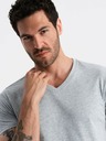 Ombre Clothing Tricou de bază cu gât rotund din bumbac gri pentru bărbați Ombre Clothing