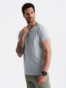 Ombre Clothing Tricou de bază cu gât rotund din bumbac gri pentru bărbați Ombre Clothing