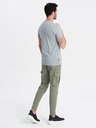 Ombre Clothing Tricou de bază cu gât rotund din bumbac gri pentru bărbați Ombre Clothing