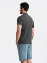 Ombre Clothing Tricou polo de bază pentru bărbați gri Ombre Clothing