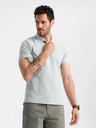 Ombre Clothing Tricou polo basic gri deschis pentru bărbați Ombre Clothing