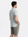 Ombre Clothing Tricou polo basic gri deschis pentru bărbați Ombre Clothing