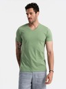 Ombre Clothing Tricou clasic BASIC cu decolteu în V din bumbac pentru bărbați - verde V11 OM-TSBS-0145 Îmbrăcăminte Ombre
