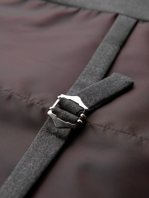 Ombre Clothing Vestă gri de costum pentru bărbați cu detalii clasice și căptușeală