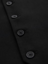 Ombre Clothing Vestă neagră de costum pentru bărbați cu detalii clasice și căptușeală
