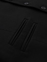 Ombre Clothing Vestă neagră de costum pentru bărbați cu detalii clasice și căptușeală