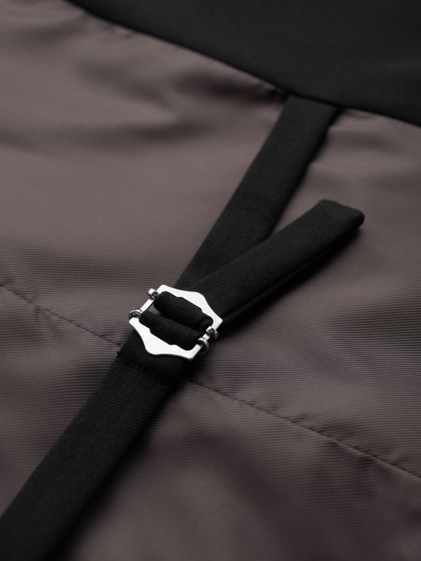 Ombre Clothing Vestă neagră de costum pentru bărbați cu detalii clasice și căptușeală