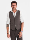 Ombre Clothing Vestă elegantă gri SLIM FIT pentru bărbați