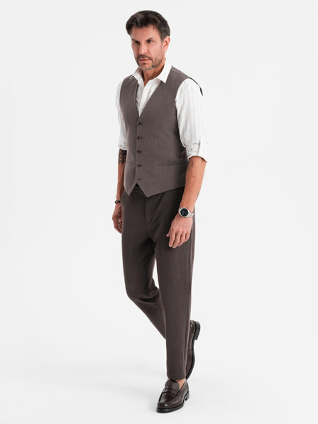 Ombre Clothing Vestă elegantă gri SLIM FIT pentru bărbați