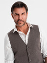 Ombre Clothing Vestă elegantă gri SLIM FIT pentru bărbați