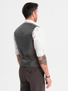 Ombre Clothing Vestă elegantă gri SLIM FIT pentru bărbați