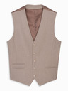 Ombre Clothing Vestă bej de costum pentru bărbați cu detalii clasice și căptușeală
