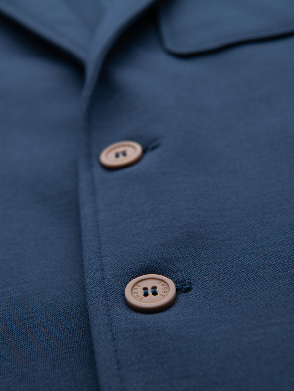 Ombre Clothing Sacou albastru SLIM cu textură fină pentru bărbați