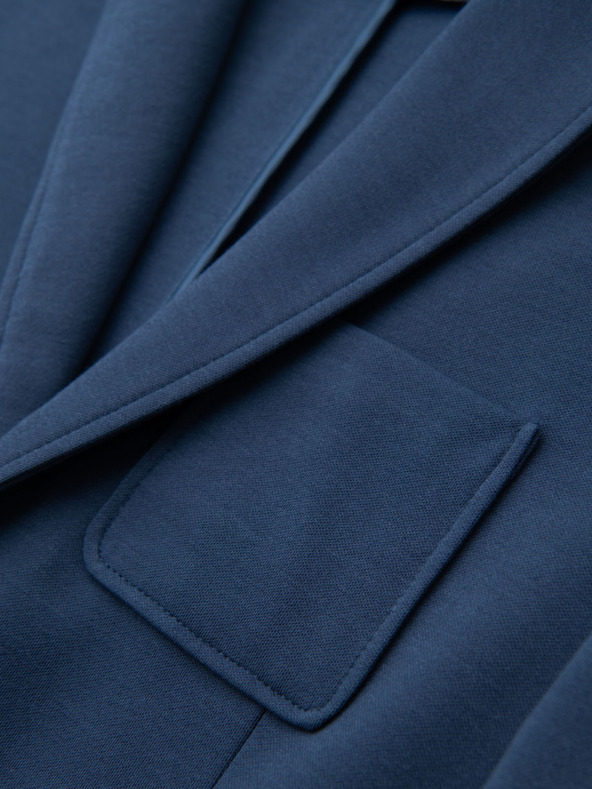 Ombre Clothing Sacou albastru SLIM cu textură fină pentru bărbați