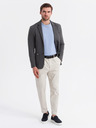 Ombre Clothing Sacou gri SLIM din țesătură fin structurată pentru bărbați