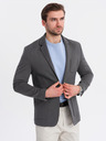 Ombre Clothing Sacou gri SLIM din țesătură fin structurată pentru bărbați