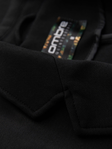 Ombre Clothing Sacou negru SLIM cu textură fină pentru bărbați