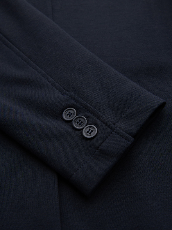 Ombre Clothing Sacou bleumarin închis SLIM din țesătură fin structurată pentru bărbați