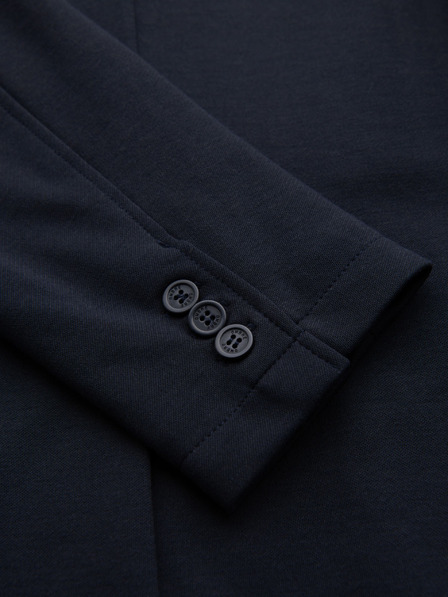 Ombre Clothing Sacou bleumarin închis SLIM din țesătură fin structurată pentru bărbați