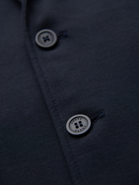 Ombre Clothing Sacou bleumarin închis SLIM din țesătură fin structurată pentru bărbați