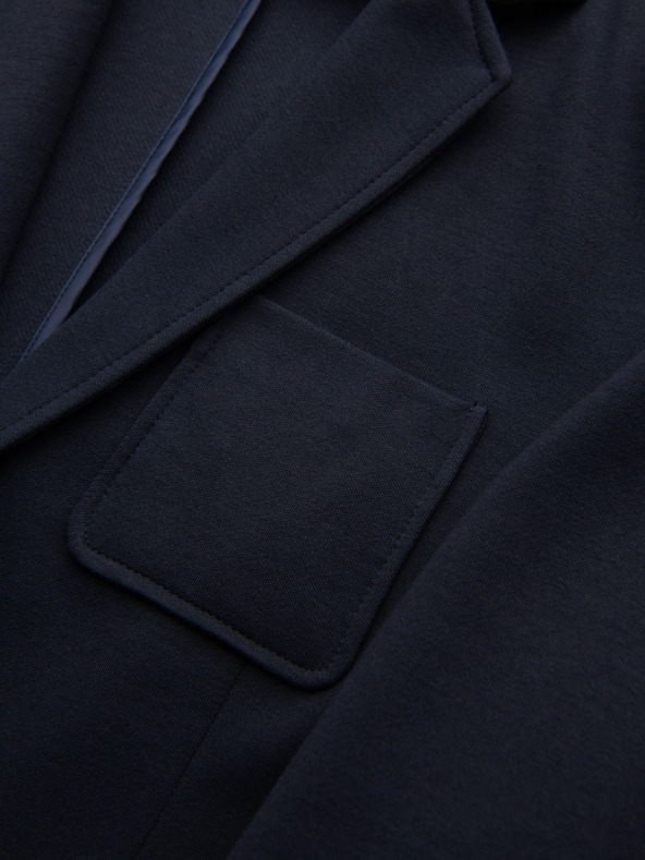 Ombre Clothing Sacou bleumarin închis SLIM din țesătură fin structurată pentru bărbați