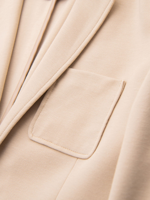 Ombre Clothing Sacou bej SLIM din țesătură fin structurată pentru bărbați