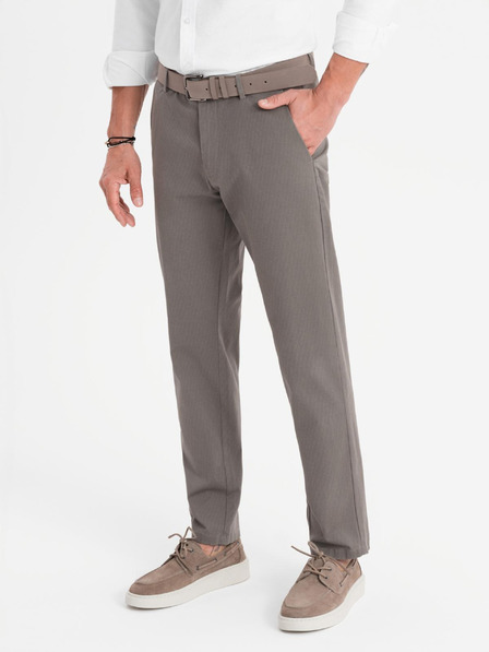 Ombre Clothing Pantaloni chino pentru bărbați REGULAR FIT cu structură fină - gri