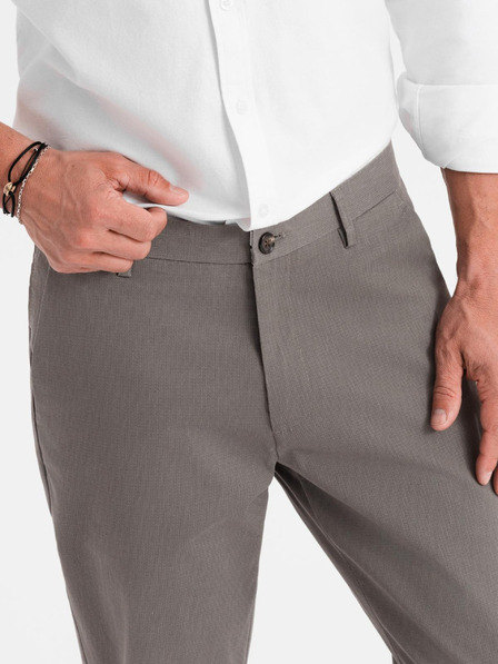 Ombre Clothing Pantaloni chino pentru bărbați REGULAR FIT cu structură fină - gri