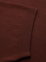 Ombre Clothing Tricou polo pentru bărbați fără nasturi cu țesătură clasică - maro închis