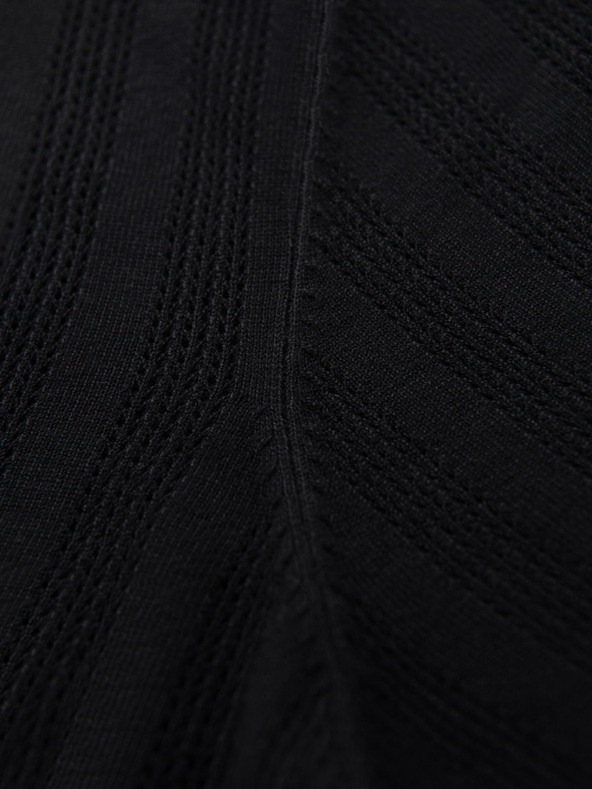 Ombre Clothing Tricou polo pentru bărbați cu fermoar la gât - negru