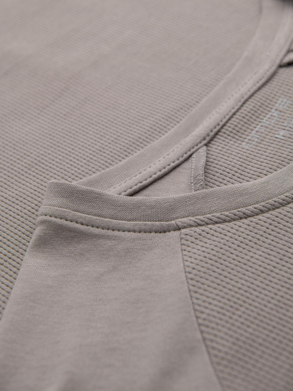 Ombre Clothing Tricou gri din bumbac cu mânecă lungă pentru bărbați